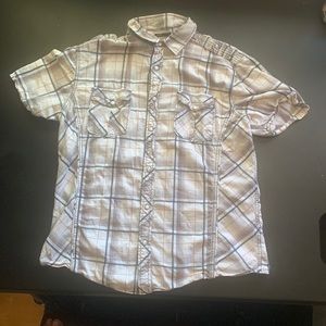 Athletic Fit White Button Down Shirt with Black & Copper lining